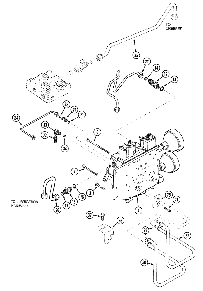 Схема запчастей Case IH 7210 - (6-024) - TRANSMISSION, INTERNAL CONTROL (06) - POWER TRAIN