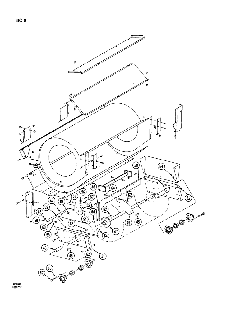 Схема запчастей Case IH 1640 - (9C-08) - CLEANING FAN AND SHIELDS, (CONT) (15) - BEATER & CLEANING FANS