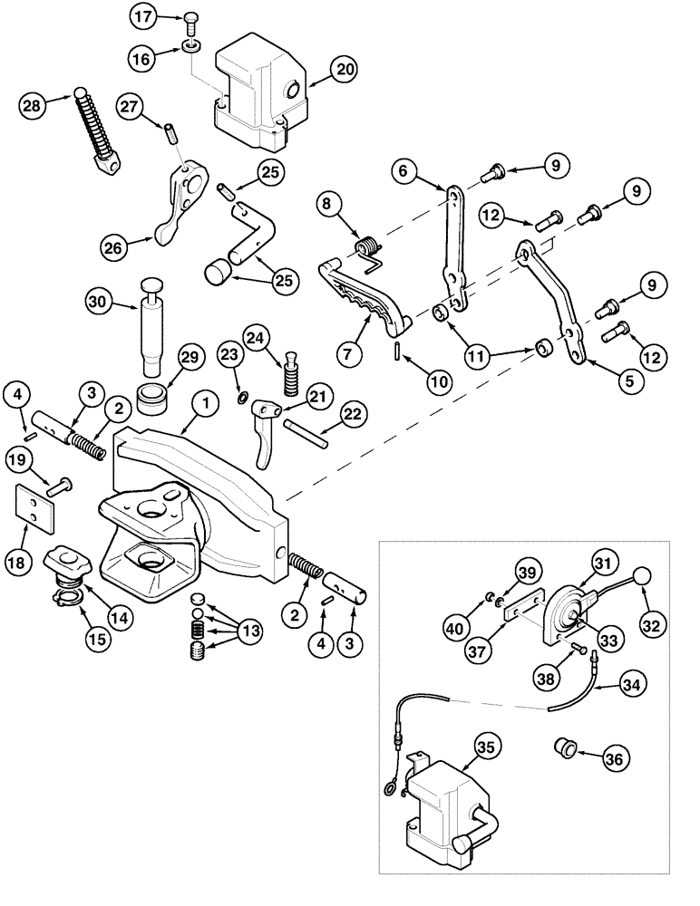 Схема запчастей Case IH CX50 - (09-71) - TRAILER HITCH WITH AUTOMATIC CLEVIS (09) - CHASSIS/ATTACHMENTS