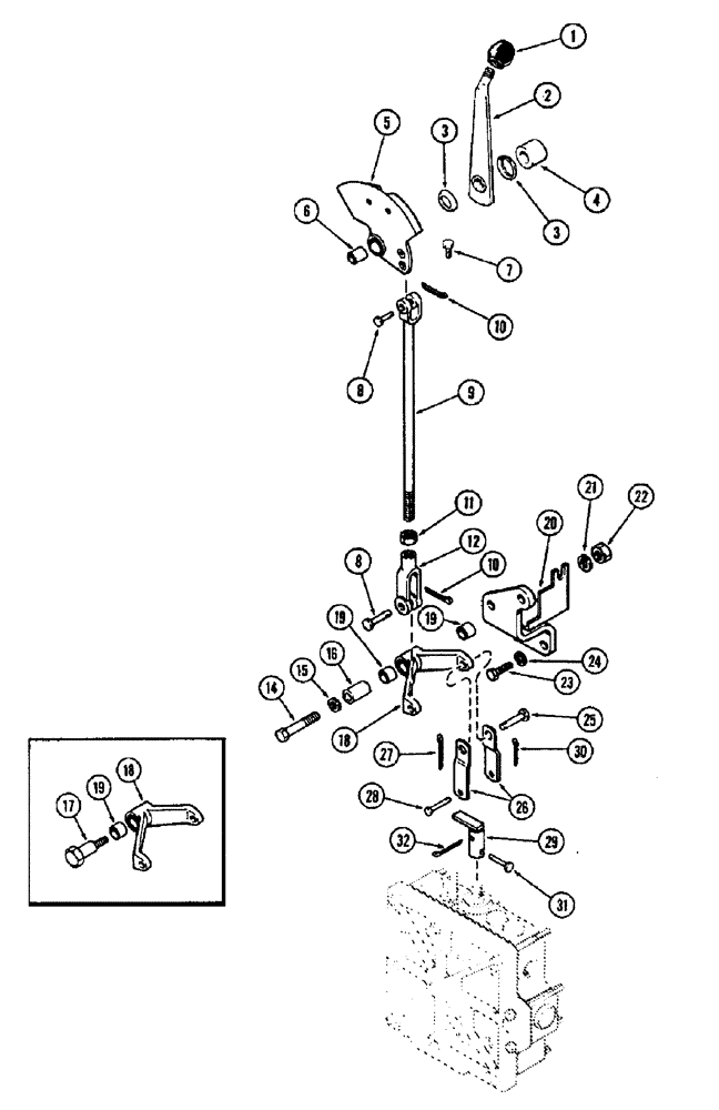 Схема запчастей Case IH 1370 - (100) - POWER SHIFT LINKAGE (06) - POWER TRAIN