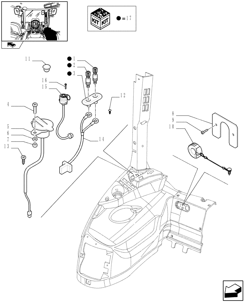 Схема запчастей Case IH PUMA 125 - (1.76.0[03]) - AUXILIARY POWER SOCKETS AND CAPS (06) - ELECTRICAL SYSTEMS