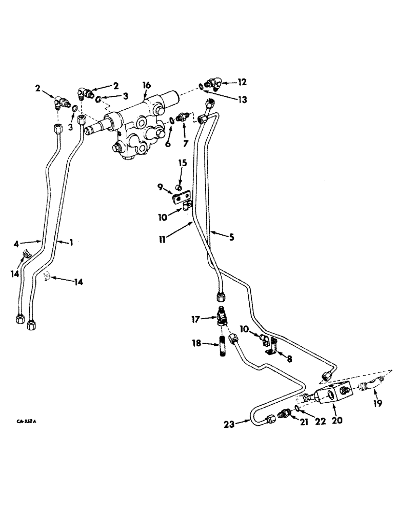 Схема запчастей Case IH 826 - (07-64) - DRIVE TRAIN, DRIVE CONTROL AND FOOT-N-INCH VALVE TUBING, HYDROSTATIC DRIVE TRACTORS (04) - Drive Train