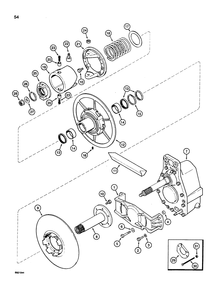 Схема запчастей Case IH 1660 - (054) - ROTOR DRIVE, PULLEY AND CAM (66) - THRESHING