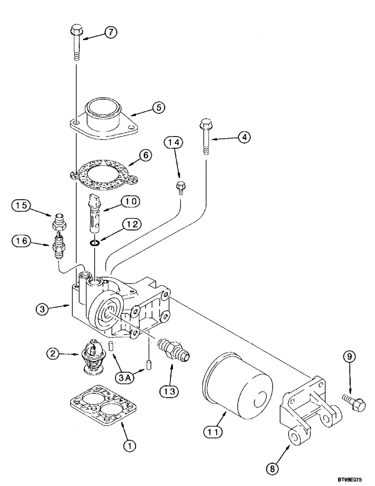 Схема запчастей Case IH MX220 - (2-082) - THERMOSTAT HOUSING, WATER FILTER, MX180, MX200, MX220, 6T-830/6TAA-830 EMISSIONS CERTIFIED ENGINE (02) - ENGINE