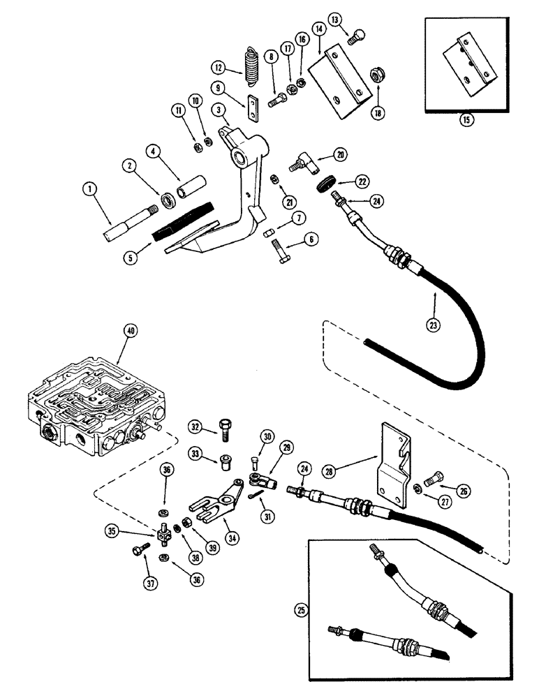 Схема запчастей Case IH 2470 - (122) - FOOT CLUTCH PEDAL AND LINKAGE (06) - POWER TRAIN