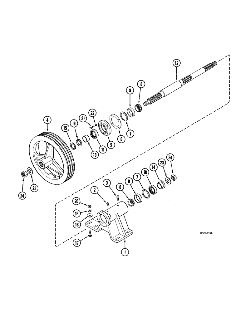 Схема запчастей Case IH 1680 - (9A-16) - JACKSHAFT BEARING BLOCK, WITH DISCHARGE BEATER (13) - FEEDER