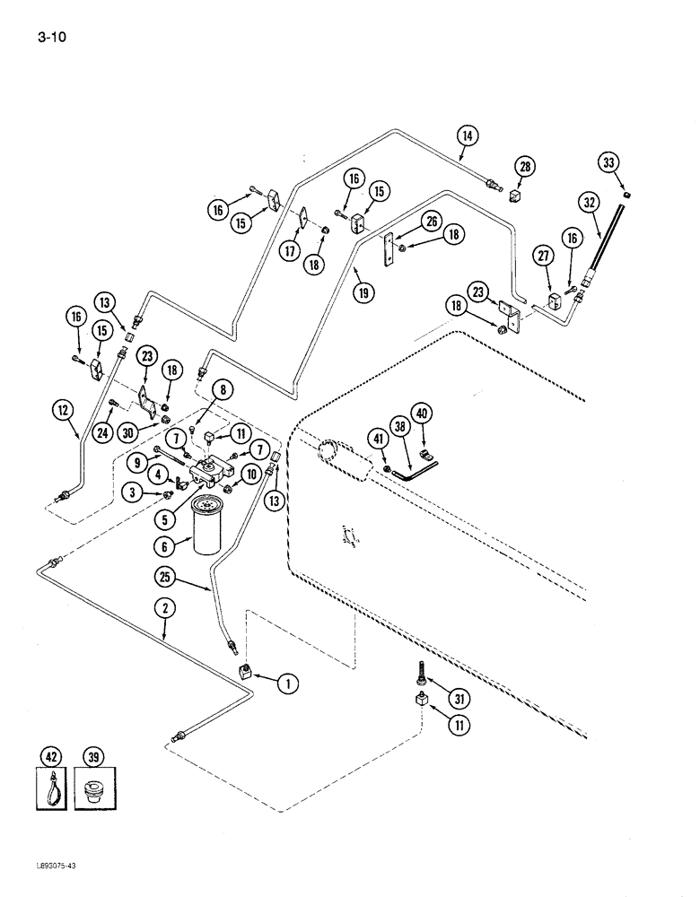 Схема запчастей Case IH 1680 - (3-010) - FUEL LINE SYSTEM, PRIOR TO P.I.N. JJC0115001 (02) - FUEL SYSTEM