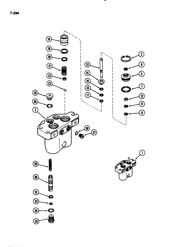 Схема запчастей Case IH 2294 - (7-294) - MASTER CYLINDER BRAKE VALVE ASSEMBLY, NOT NORTH AMERICA (07) - BRAKES