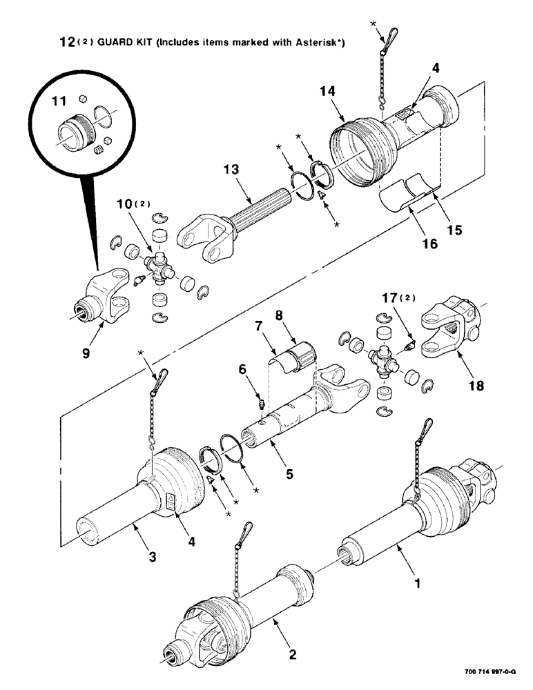 Схема запчастей Case IH 8575 - (2-06) - IMPLEMENT DRIVELINE ASSEMBLY Driveline