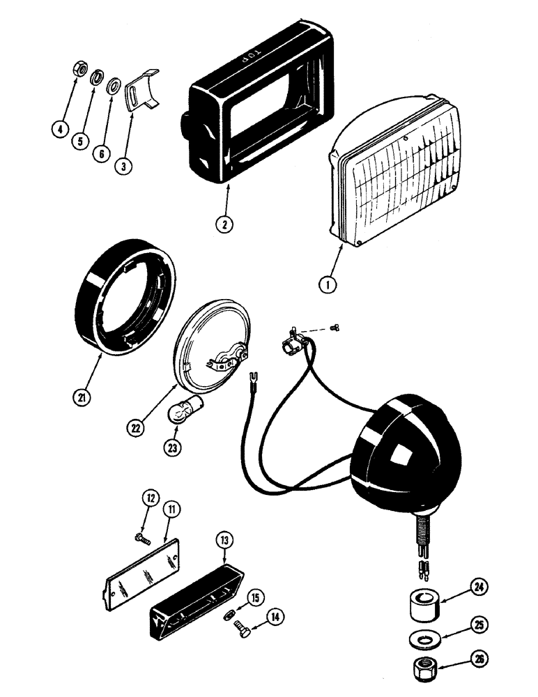 Схема запчастей Case IH 4890 - (4-102) - HEAD LAMP (04) - ELECTRICAL SYSTEMS