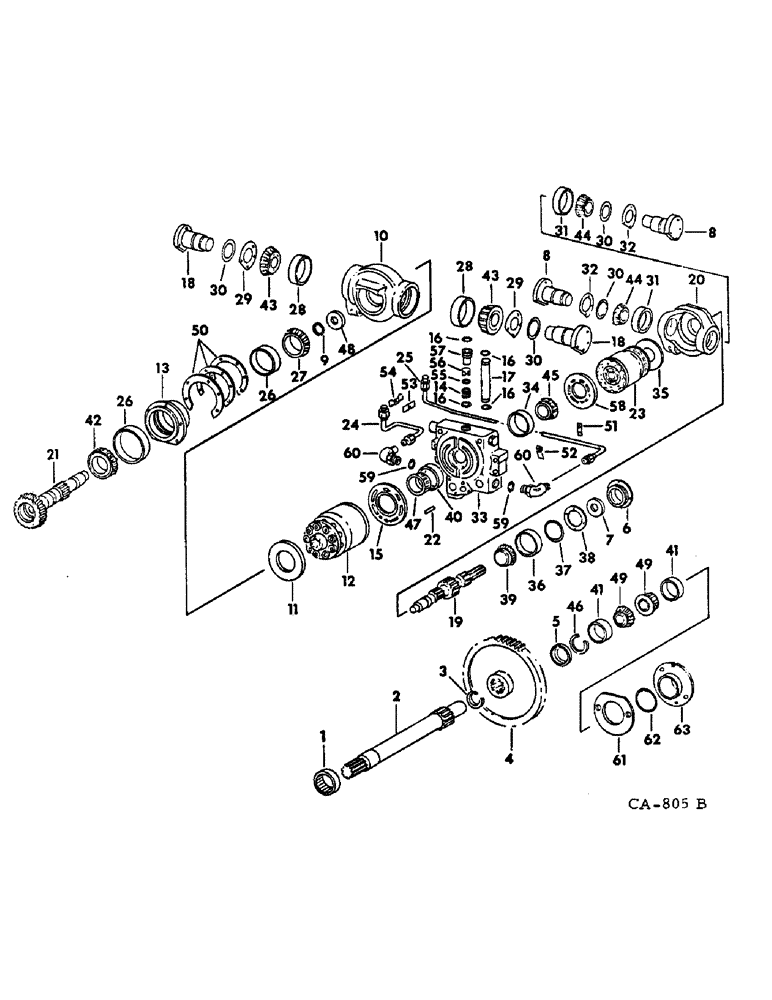 Схема запчастей Case IH HYDRO 186 - (07-06) - DRIVE TRAIN, HYDROSTATIC DRIVE GEARS & SHAFTS, BEARINGS, MOTOR & PUMP, CENTER SECT.,TUBES & CONNECT. (04) - Drive Train