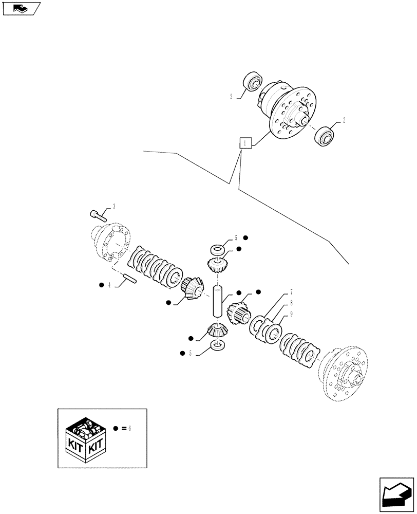 Схема запчастей Case IH FARMALL 55A - (25.102.03) - FRONT AXLE - DIFFERENTIAL - 4WD (25) - FRONT AXLE SYSTEM