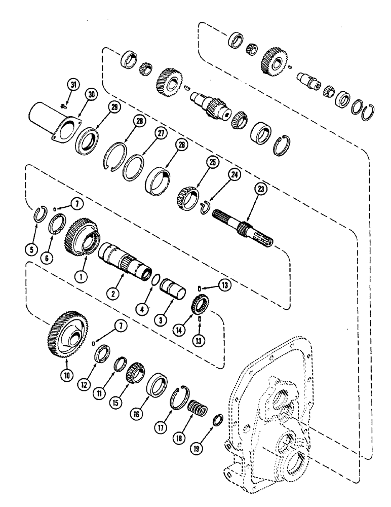 Схема запчастей Case IH 2290 - (6-328) - PTO OUTPUT SHAFT, DUAL SPEED, 540, 1000 RPM (06) - POWER TRAIN