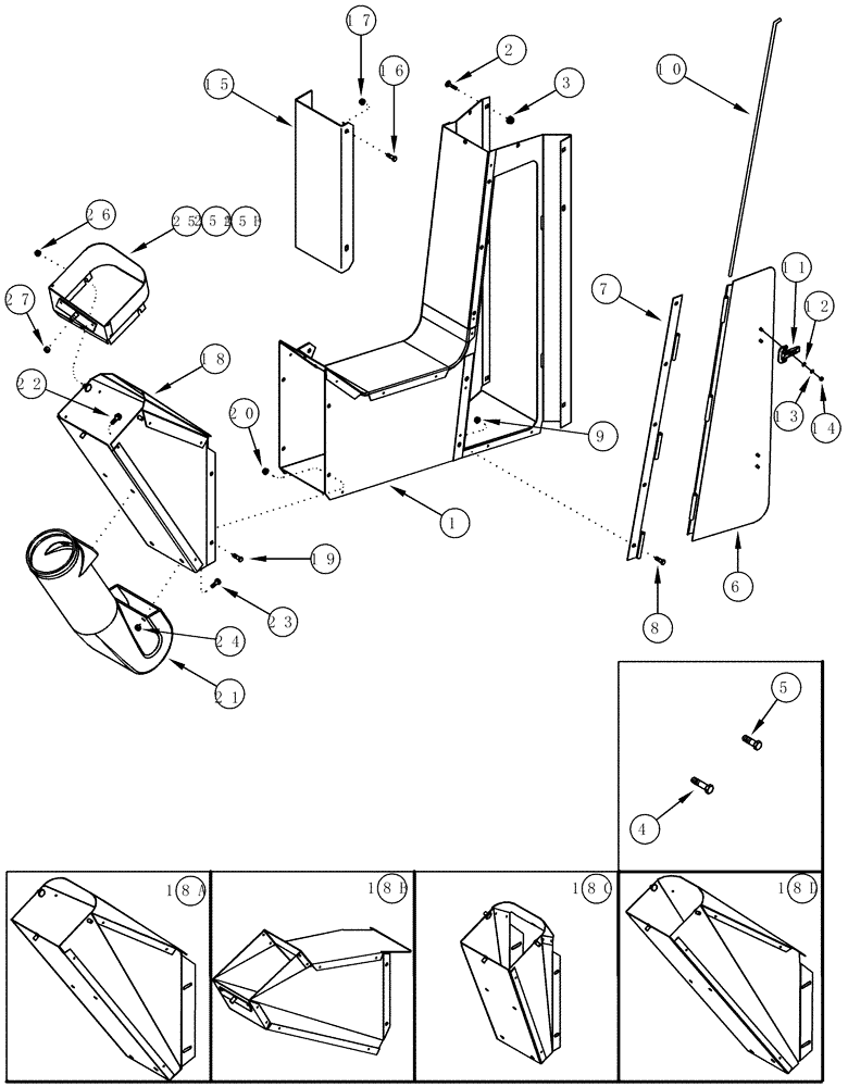 Схема запчастей Case IH CPX610 - (09C-01) - DRUM OUTLETS FRONT (15) - HANDLING SYSTEM