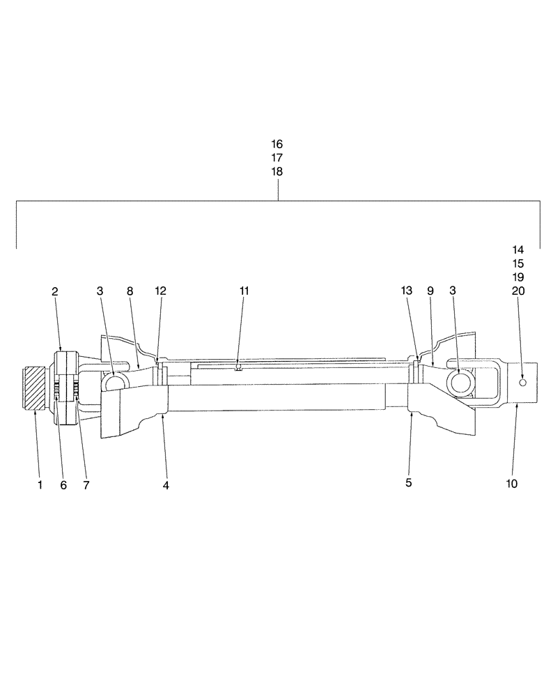 Схема запчастей Case IH 716C - (036) - REAR PTO ASSEMBLY, 72" 