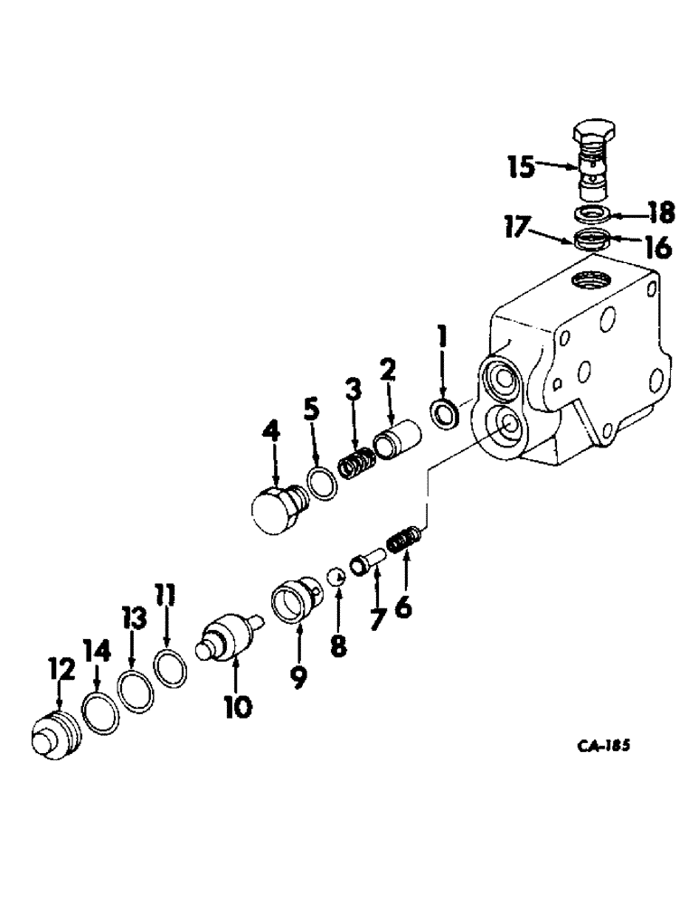 Схема запчастей Case IH 4156 - (F-25) - HYDRAULIC SYSTEM, UNLOADING VALVE, TRACTORS WITH THREE POINT HITCH (07) - HYDRAULIC SYSTEM