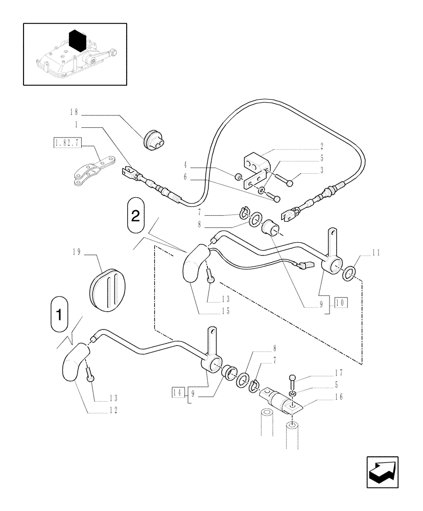 Схема запчастей Case IH JX1095N - (1.92.82[01]) - LIFTER OUTER CONTROLS (10) - OPERATORS PLATFORM/CAB