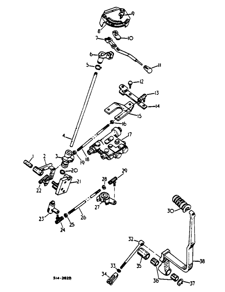 Схема запчастей Case IH 454 - (07-79) - TRANSMISSION CONTROLS, HYDROSTATIC VALVE (04) - Drive Train