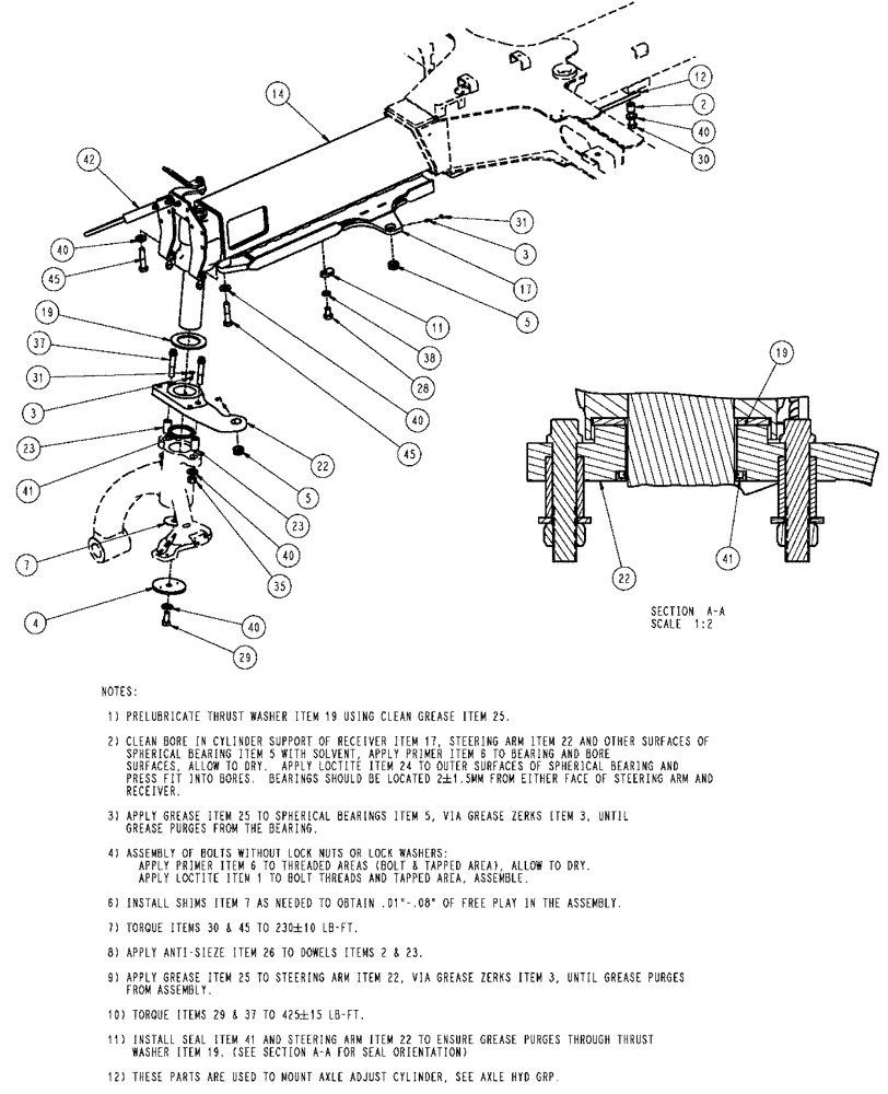 Схема запчастей Case IH SPX3320 - (04-003) - AXLE GROUP, STEER, LF Suspension & Frame