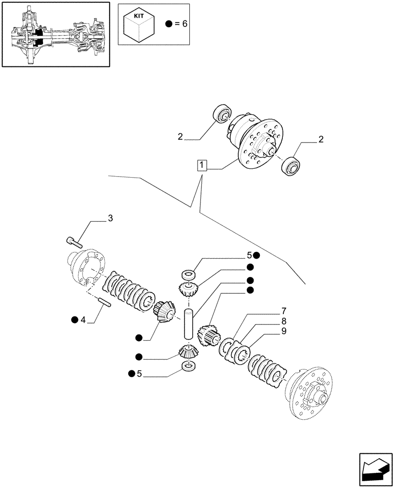 Схема запчастей Case IH JX1095C - (1.40.0/08) - 4WD FRONT AXLE - DIFFERENTIAL (04) - FRONT AXLE & STEERING