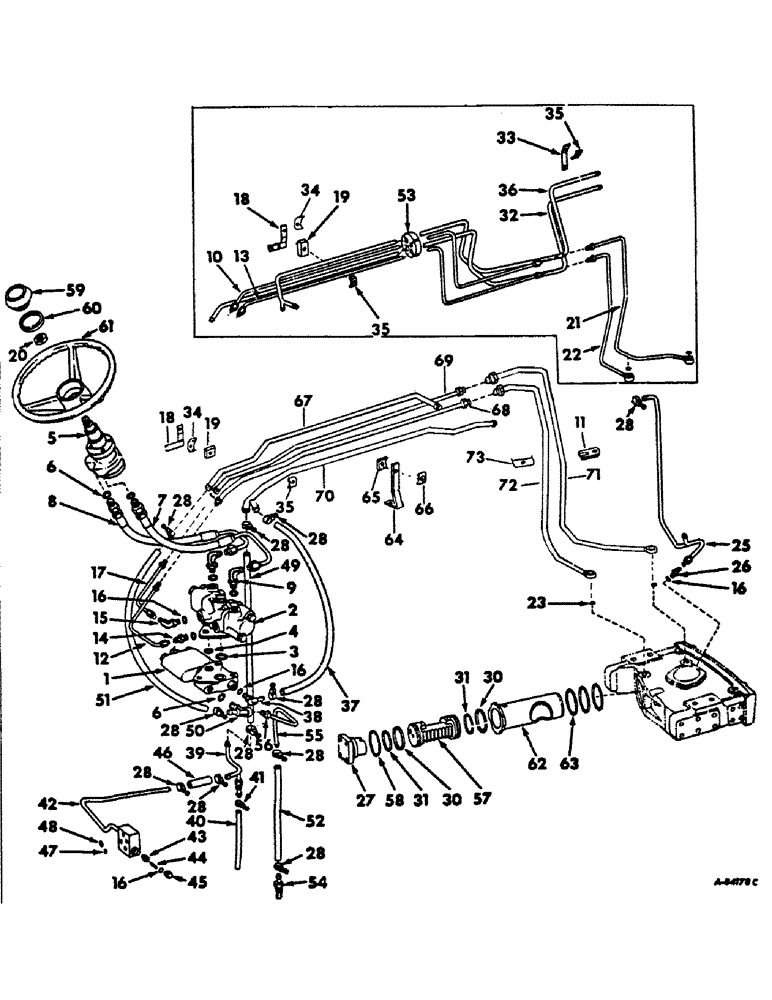 Схема запчастей Case IH 656 - (J-03) - STEERING MECHANISM, POWER STEERING, FARMALL GASOLINE DIESEL ENGINE GEAR DRIVE TRACTORS Steering Mechanism