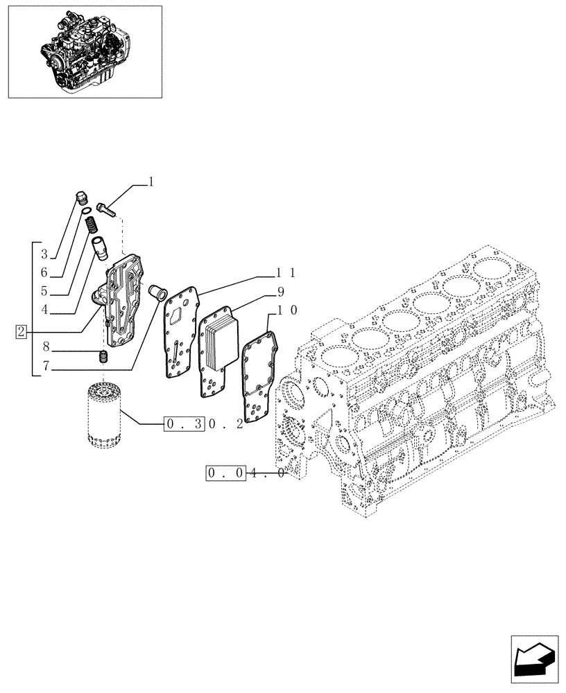 Схема запчастей Case IH F4GE0684C D600 - (0.31.5[01]) - HEAT EXCHANGER - ENGINE (4896805) 