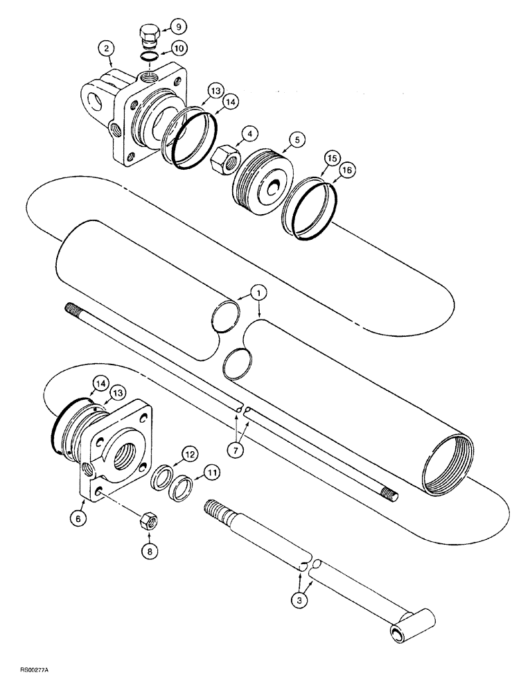 Схема запчастей Case IH 5700 - (8-058) - CYLINDER ASSEMBLY - 224787C91, 3-1/2 ID X 18 INCH STROKE (08) - HYDRAULICS