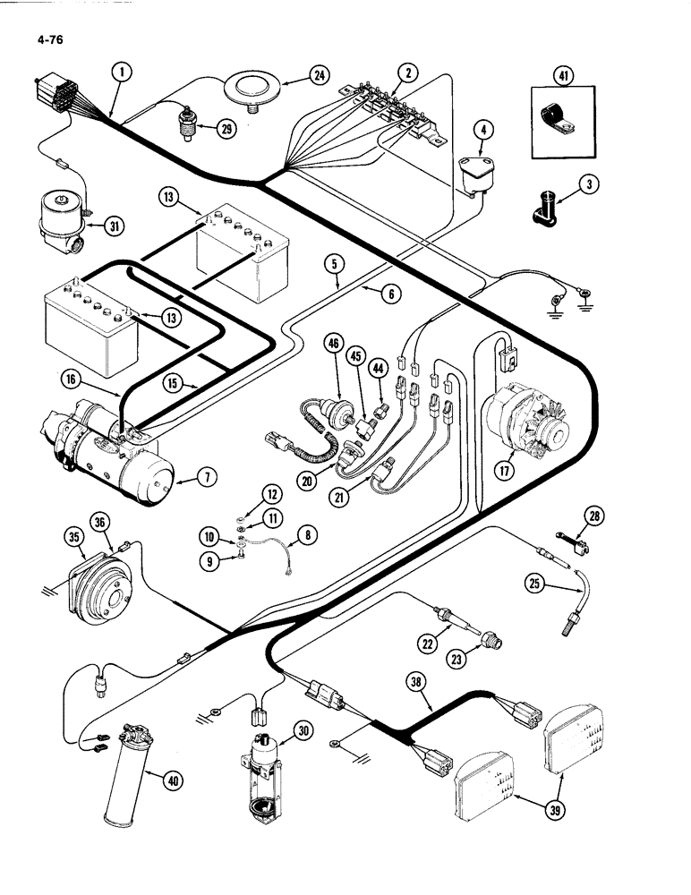 Схема запчастей Case IH 4494 - (4-076) - ENGINE HARNESS, P.I.N. 8866676 AND AFTER (04) - ELECTRICAL SYSTEMS