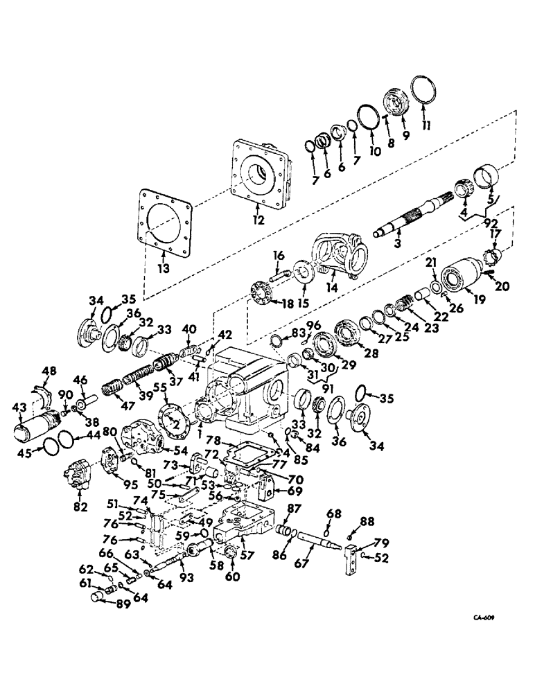 Схема запчастей Case IH 315 - (F-14) - HYDRAULICS SYSTEM, HYDRAULIC TRANSMISSION PUMP, FOR HYDROSTATIC GROUND DRIVE (07) - HYDRAULIC SYSTEM