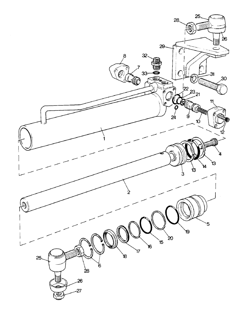 Схема запчастей Case IH 1390 - (H-08) - STEERING CYLINDER, SIDE MOUNTED, TWO WHEEL DRIVE TRACTOR (13) - STEERING SYSTEM