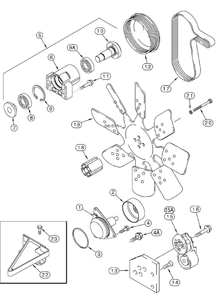 Схема запчастей Case IH 2388 - (02-27) - WATER PUMP SYSTEM - ASN JJC0273000 (01) - ENGINE