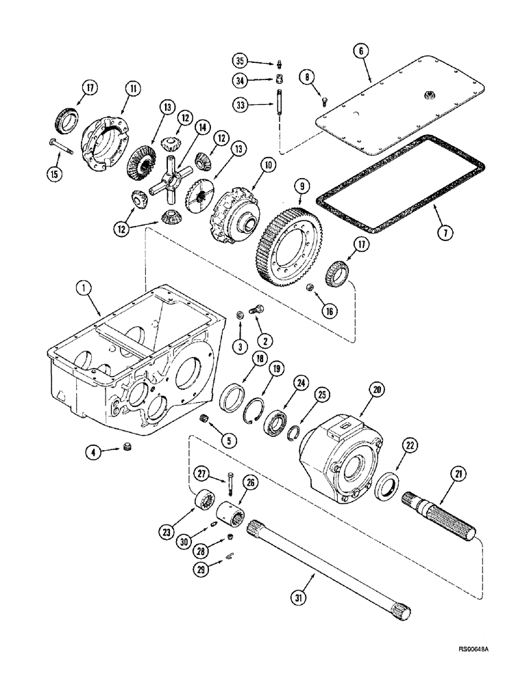 Схема запчастей Case IH 1680 - (6-66) - TRANSMISSION, HOUSING AND DIFFERENTIAL (03) - POWER TRAIN