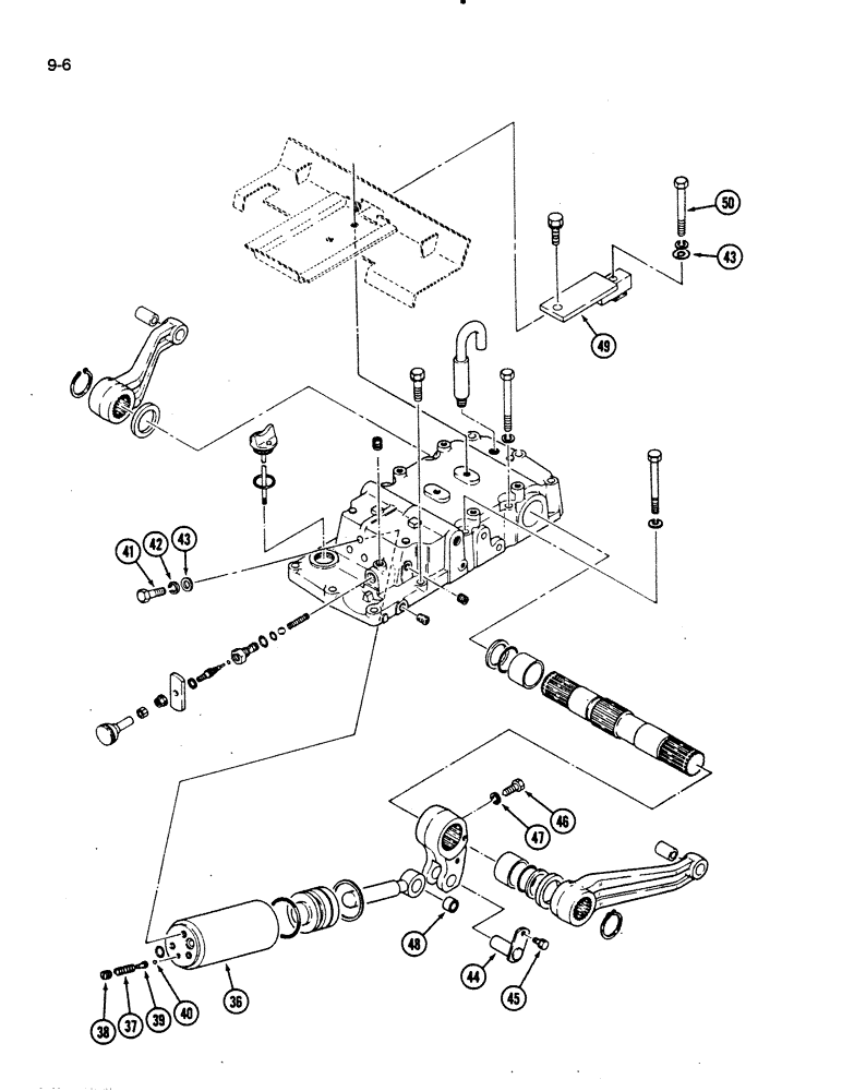 Схема запчастей Case IH 275 - (9-06) - HITCH SYSTEM, HOUSING, ROCKSHAFT, LIFT ARMS AND PISTON (CONTD) (09) - CHASSIS/ATTACHMENTS