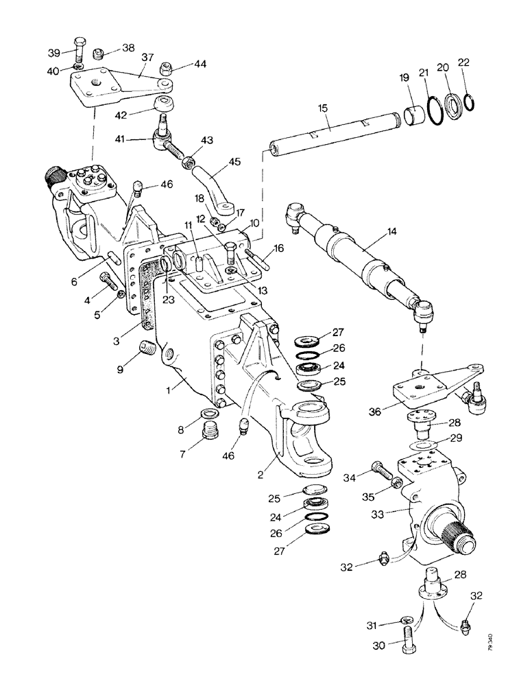 Схема запчастей Case IH 1490 - (G05-1) - FRONT AXLE CASE, PRIOR TO S/N 11188155 - DAVID BROWN AXLE, MFD MODEL (04) - FRONT AXLE