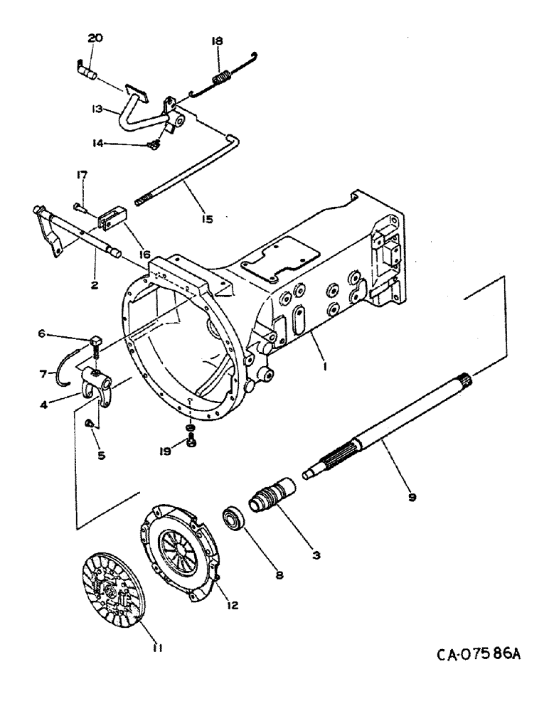 Схема запчастей Case IH 274 - (07-01) - DRIVE TRAIN, CLUTCH, CLUTCH HOUSING AND CONNECTIONS (04) - Drive Train