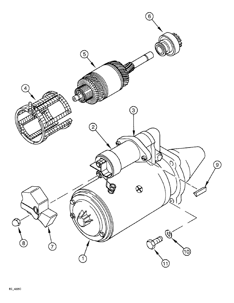 Схема запчастей Case IH 3230 - (4-048) - STARTER MOTOR, MAGNETI-MARELLI (04) - ELECTRICAL SYSTEMS