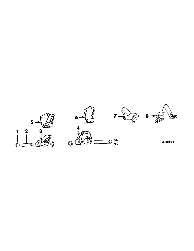 Схема запчастей Case IH VARIOUS - (B-058) - BOX SUPPORTS & HINGE BRACKETS, FOR USE WITH NOS.10&14 PLATFORMS&BOXES,&NO. 60 POWER UNLOADING WAGON 