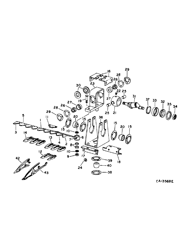 Схема запчастей Case IH 914 - (33-09) - FEEDER AND HEADER, KNIFE (13) - FEEDER