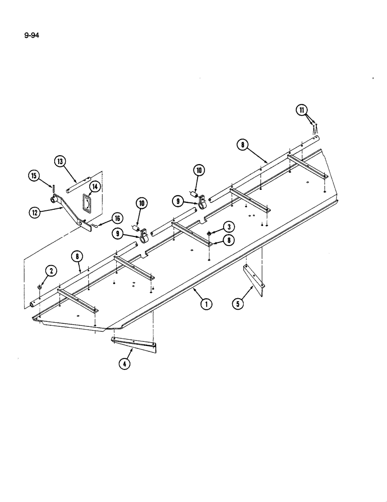Схема запчастей Case IH 1490 - (9-094) - SWATH BAFFLE, 1490 AND1590 MOWER CONDITIONER (03) - CHASSIS/MOUNTED EQUIPMENT