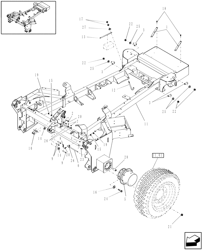 Схема запчастей Case IH WDX1202 - (12.01) - MAIN FRAME (12) - MAIN FRAME