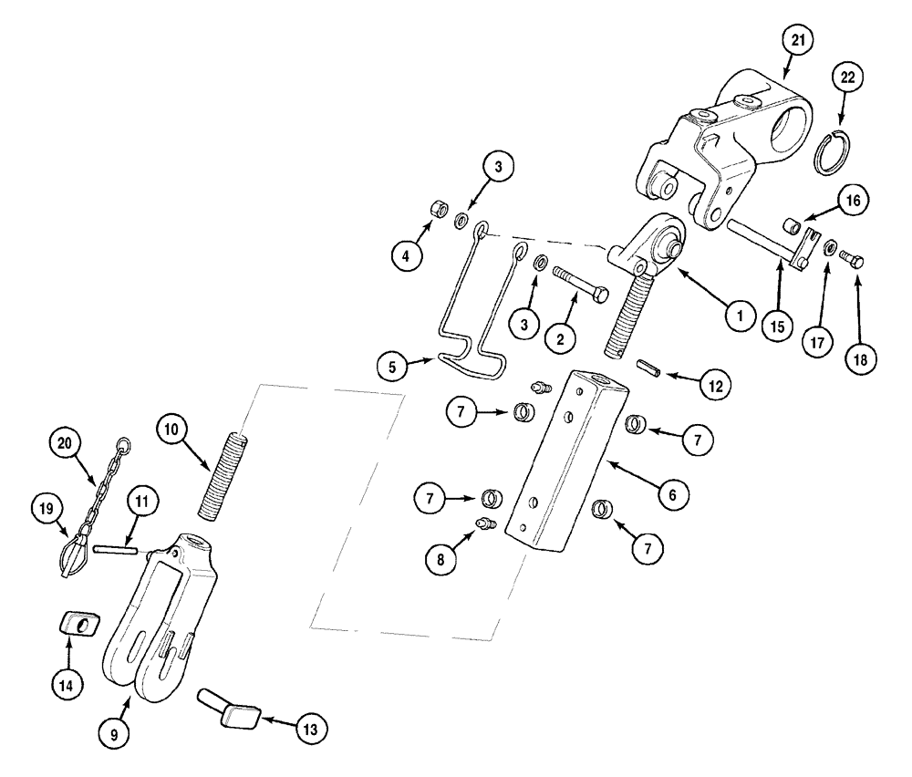 Схема запчастей Case IH MX110 - (09-63) - HITCH UPPER LIFT LINKS (09) - CHASSIS/ATTACHMENTS