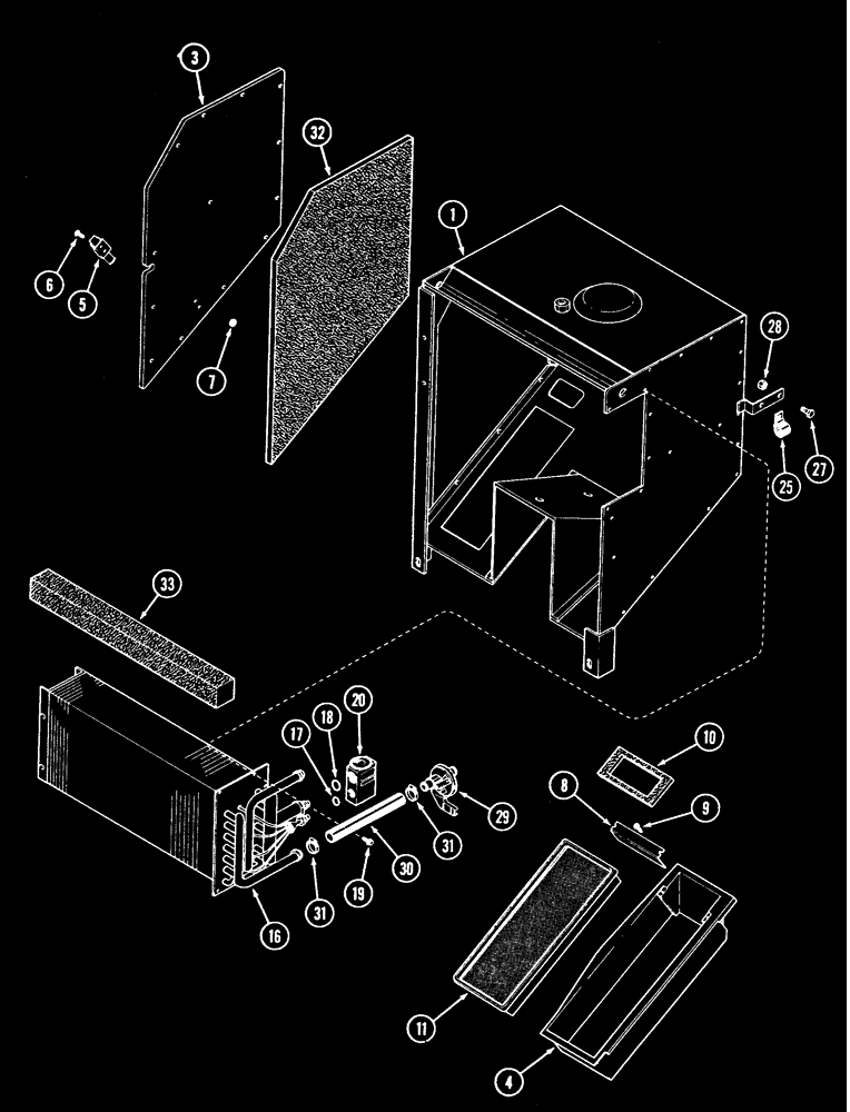 Схема запчастей Case IH 9210 - (9-101A) - AIR CONDITIONER AND HEATER MODULE ASSEMBLY, EXTERNAL COMPONENTS, P.I.N JEE0031850 AND AFTER (09) - CHASSIS/ATTACHMENTS