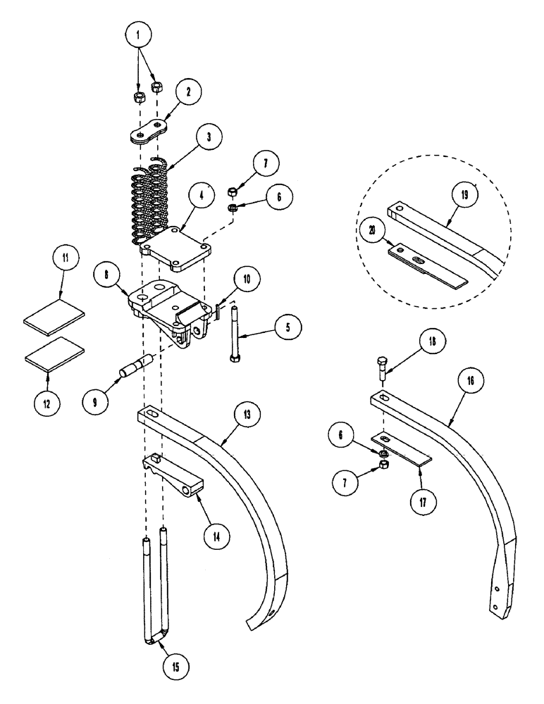 Схема запчастей Case IH CONCORD - (B46) - SPRING CUSHION SHANK ASSEMBLY, EXTENDED LIFT SPRING CUSHION SHANK ASSEMBLY 