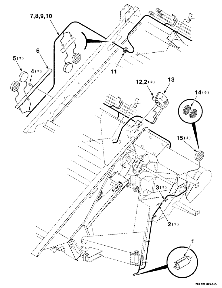 Схема запчастей Case IH 8240 - (4-02) - LIGHTS ASSEMBLY (58) - ATTACHMENTS/HEADERS