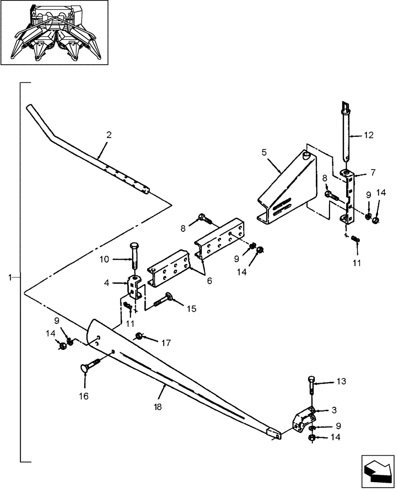 Схема запчастей Case IH HDX3R - (20.19) - CROP ROW GUIDE KIT (58) - ATTACHMENTS/HEADERS