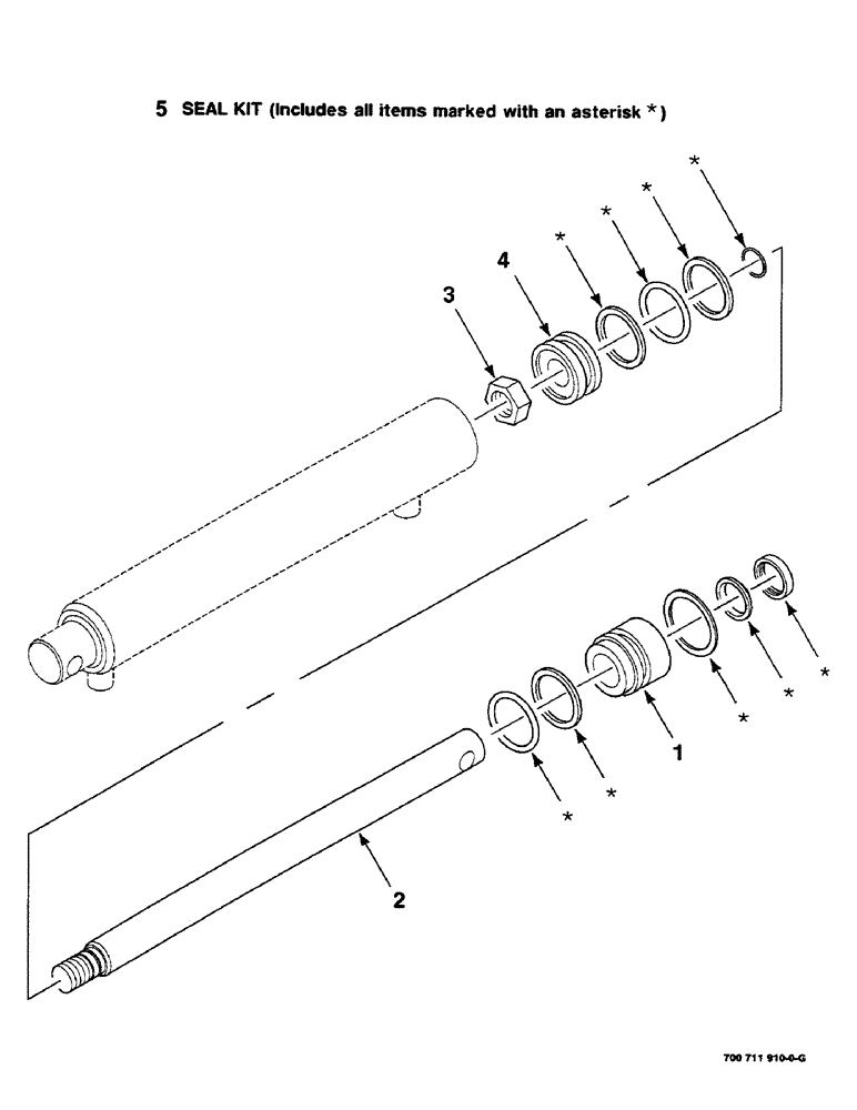 Схема запчастей Case IH 8455 - (8-04) - HYDRAULIC CYLINDER ASSEMBLY (THREADER), (700711910 HYDRAULIC (07) - HYDRAULICS