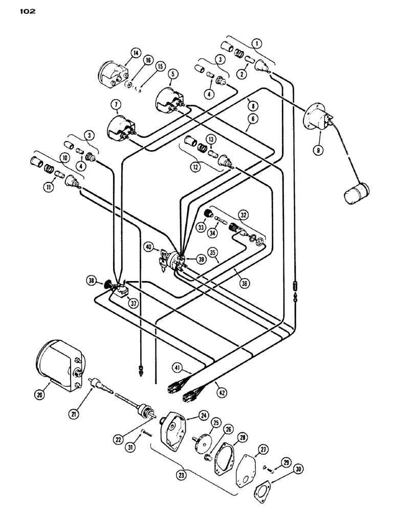 Схема запчастей Case IH 530 - (102) - INSTRUMENTS AND WIRING, 530 SERIES (04) - ELECTRICAL SYSTEMS