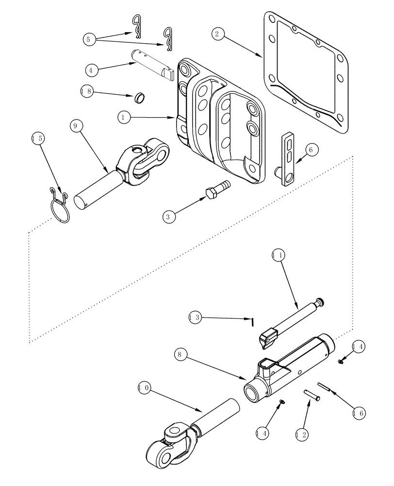 Схема запчастей Case IH MX245 - (09-52) - HITCH - TOP LINK (09) - CHASSIS/ATTACHMENTS