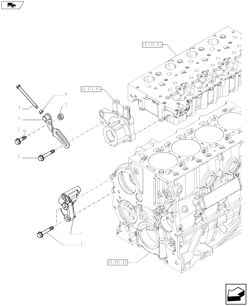 Схема запчастей Case IH F5DFL413A A001 - (55.301.02) - ENGINE, ALTERNATOR MOUNTING (504384765) (55) - ELECTRICAL SYSTEMS