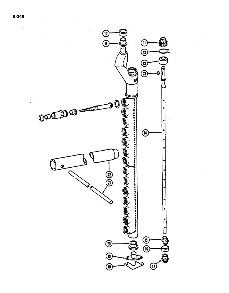 Схема запчастей Case IH 782 - (9-348) - PICKER BAR AND SPINDLES (09) - CHASSIS ATTACHMENTS